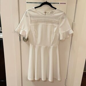 She + Sky Cream Dress with Lace Detail